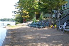 The beach area in front of cottages 7, 8 and 9. Time to relax and play in the sand!